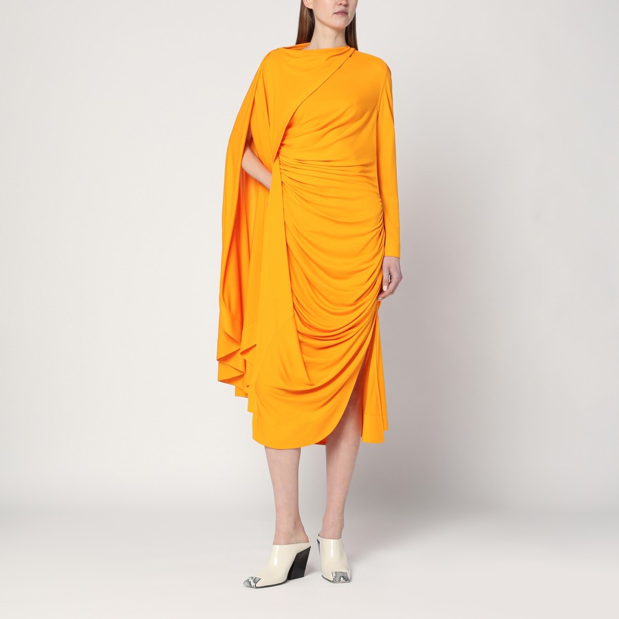 ★関税込み★ BOTTEGA VENETA Drappe Dresses Bottega Veneta Draped Matte Viscose Jersey Cape Maxi Dress