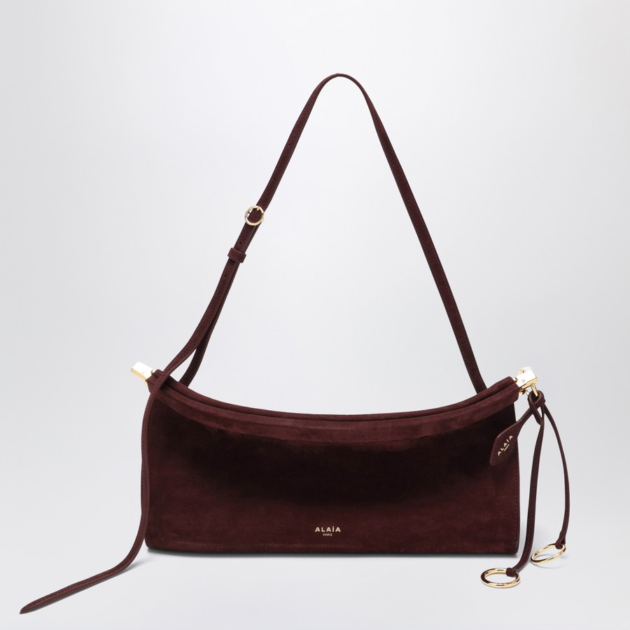 バッグ・カバンその他 Alaia Le Click East West medium bag in garnet red nubuck ALAÏA GARNET RED LE CLICK EAST WEST MEDIUM BAG IN NUBUCK