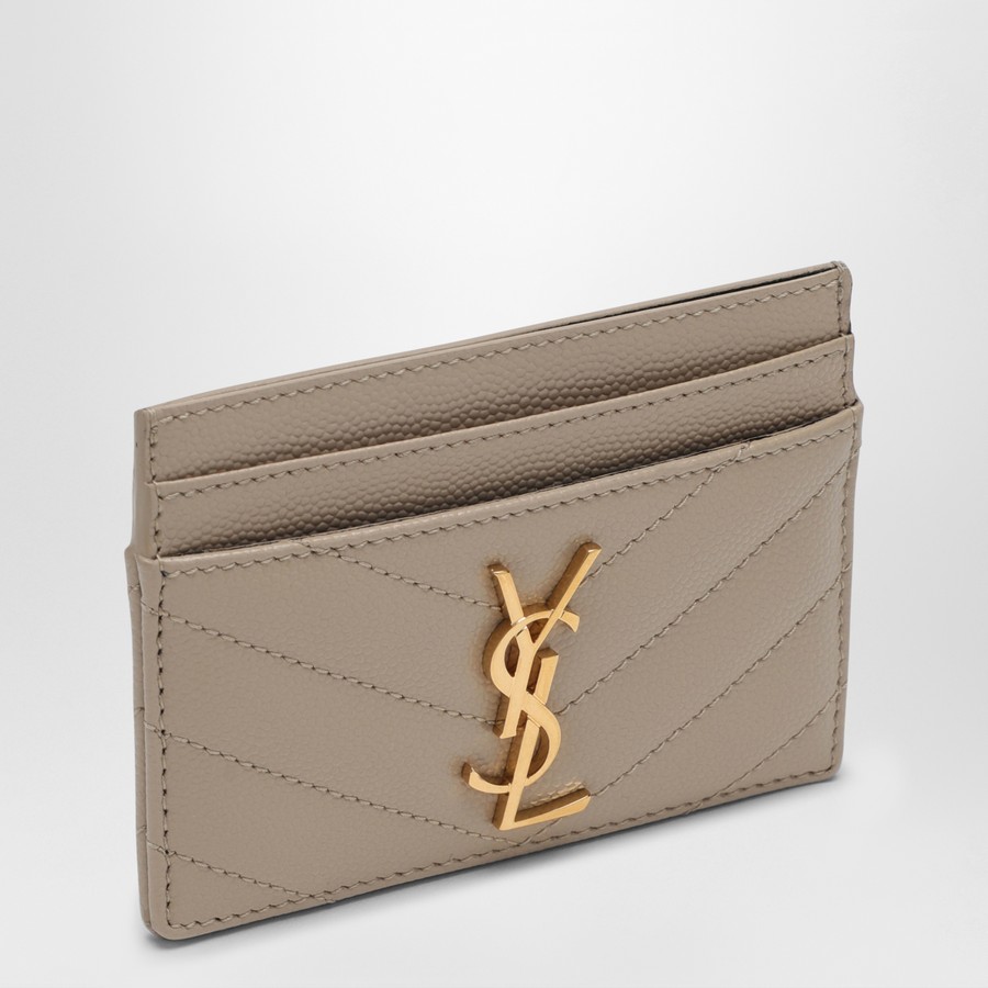 カードケース・名刺入れ SAINT LAURENT BEIGE MONOGRAM CREDIT CARD HOLDER Monogram leather card holder in beige - Saint Laurent