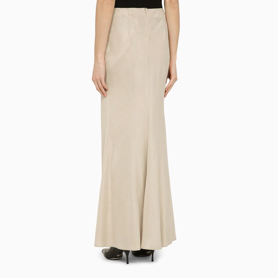 Max Mara Studio Long beige linen-blend skirt | TheDoubleF