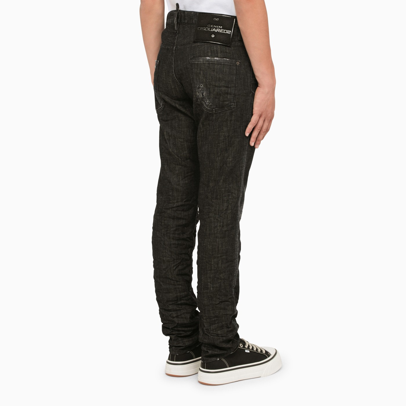Dsquared2 Black Cool Guy jeans with wear TheDoubleF