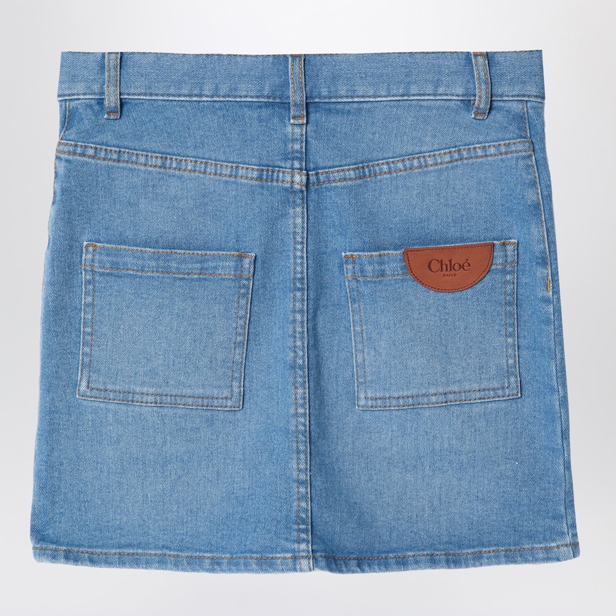 Chloé Mini gonna blu in denim TheDoubleF