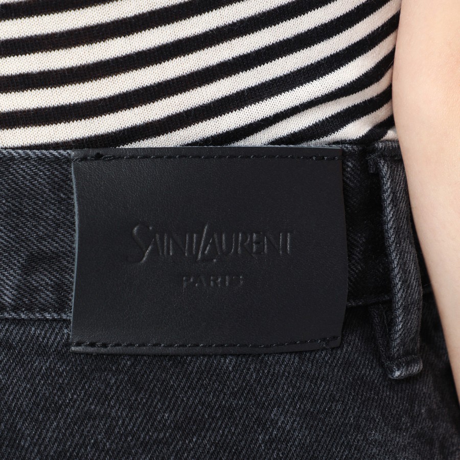 Saint Laurent Black Carrot-Fit jeans with a washed effect