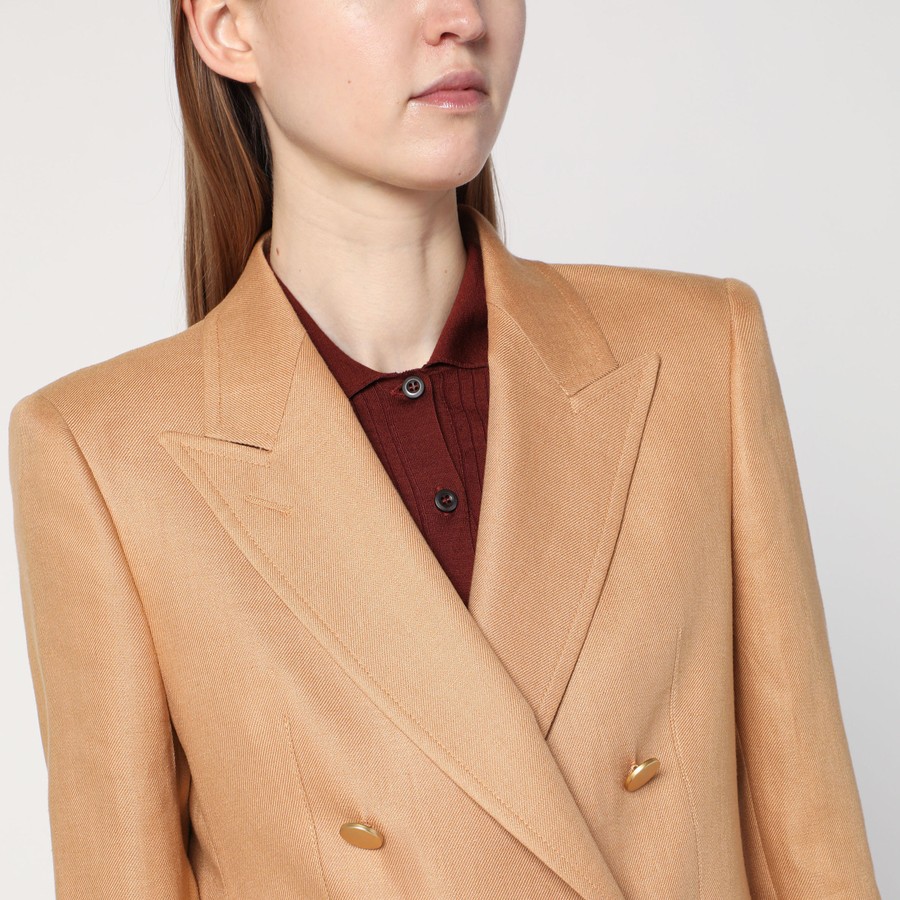 ジャケット Tagliatore Caramel-coloured double-breasted linen jacket Caramel-coloured double-breasted linen jacket – Lord & Taylor