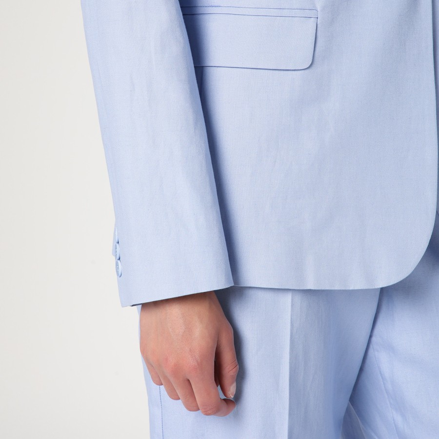 ジャケット Weekend Max Mara Light blue single-breasted jacket in cotton Weekend Max Mara Light blue single-breasted jacket in cotton
