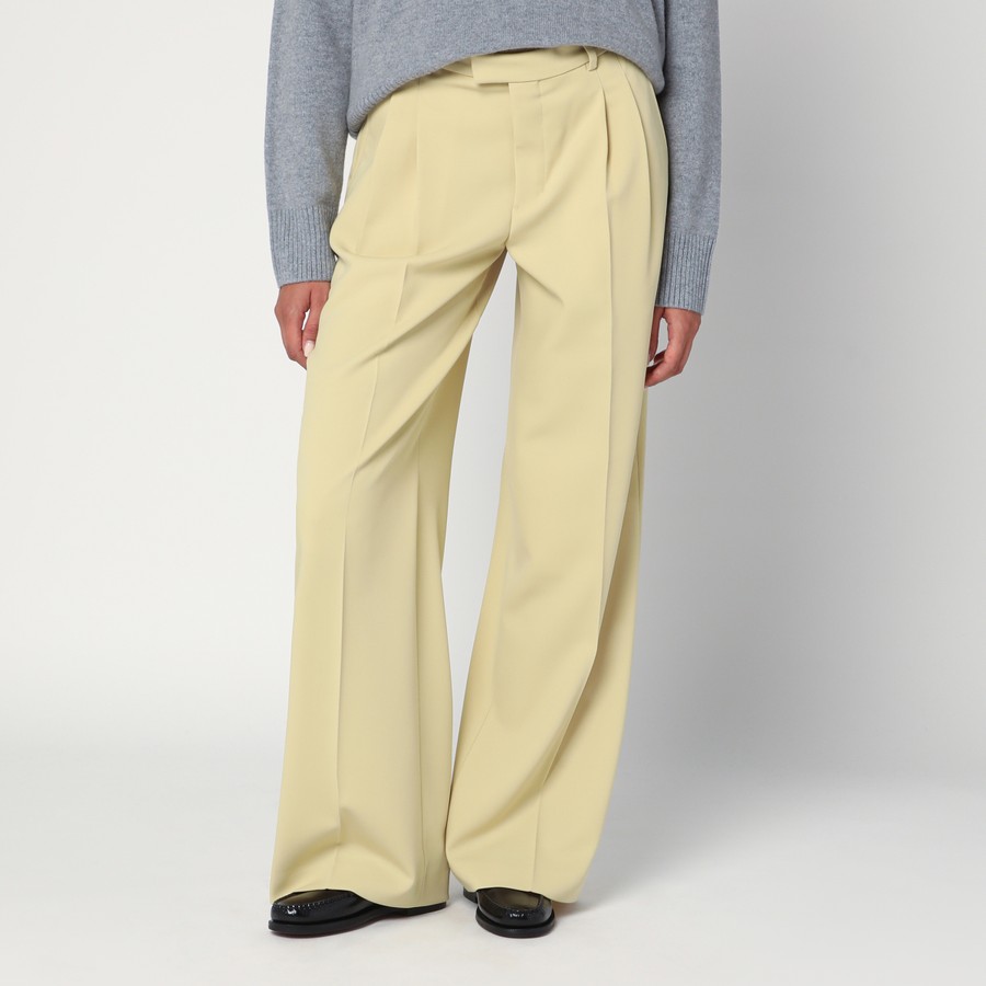【関税&送料込】Ami Paris Wide Lime-Coloured Wool Trousers Ami Paris Wide lime-coloured wool trousers | TheDoubleF