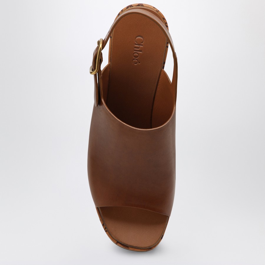 サンダル・ミュール CHLOE Women Sandals CHC25U10GLU 27T Brown Chloé Maxime brown wedge sandal | TheDoubleF