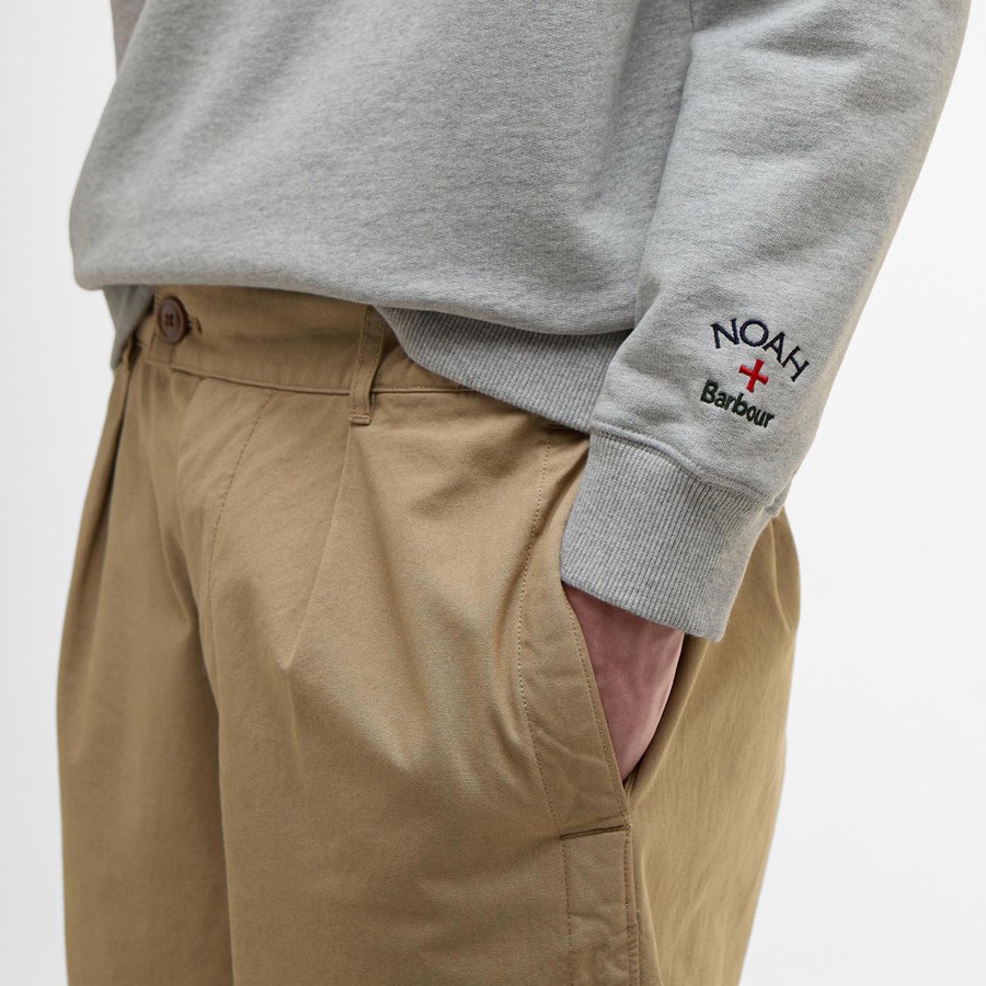 【NOAH】 X BARBOUR NORTHEAST CREWNECK ★ HEATHER GRAY Noah x Barbour Northeast Crewneck - Noah
