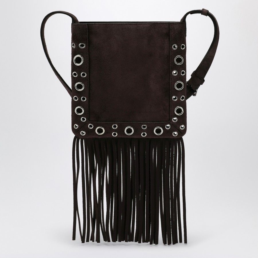 ショルダーバッグ・ポシェット 25AW VALENTINO GARAVANI Nellcote suede shoulder bag Black Valentino Garavani Nellcôte brown suede bag with fringes and