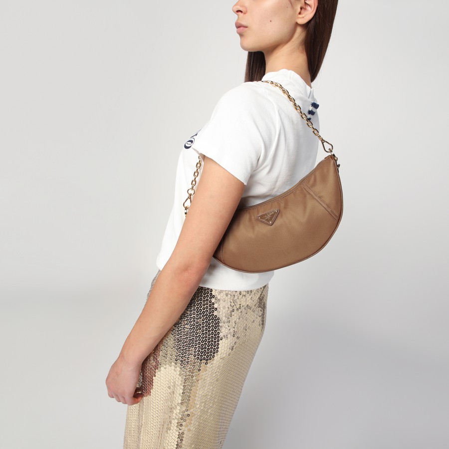 バッグ・カバンその他 Prada Prada Demi-Lune shoulder bag brandy in Re-Nylon Prada Prada Demi-Lune shoulder bag brandy in Re-Nylon