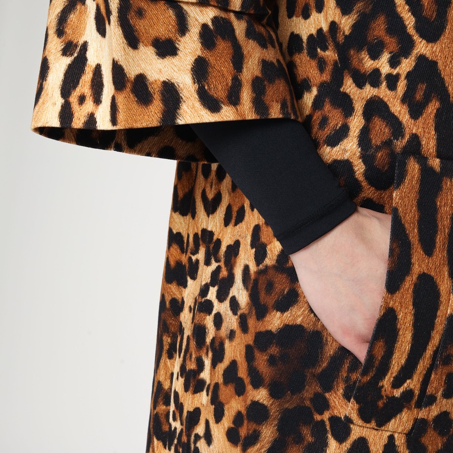 コート PRADA SINGLE-BREASTED OVERCOAT IN ANIMAL PRINT DRILL Prada Single-Breasted Animal Print Drill Coat | Saks Fifth