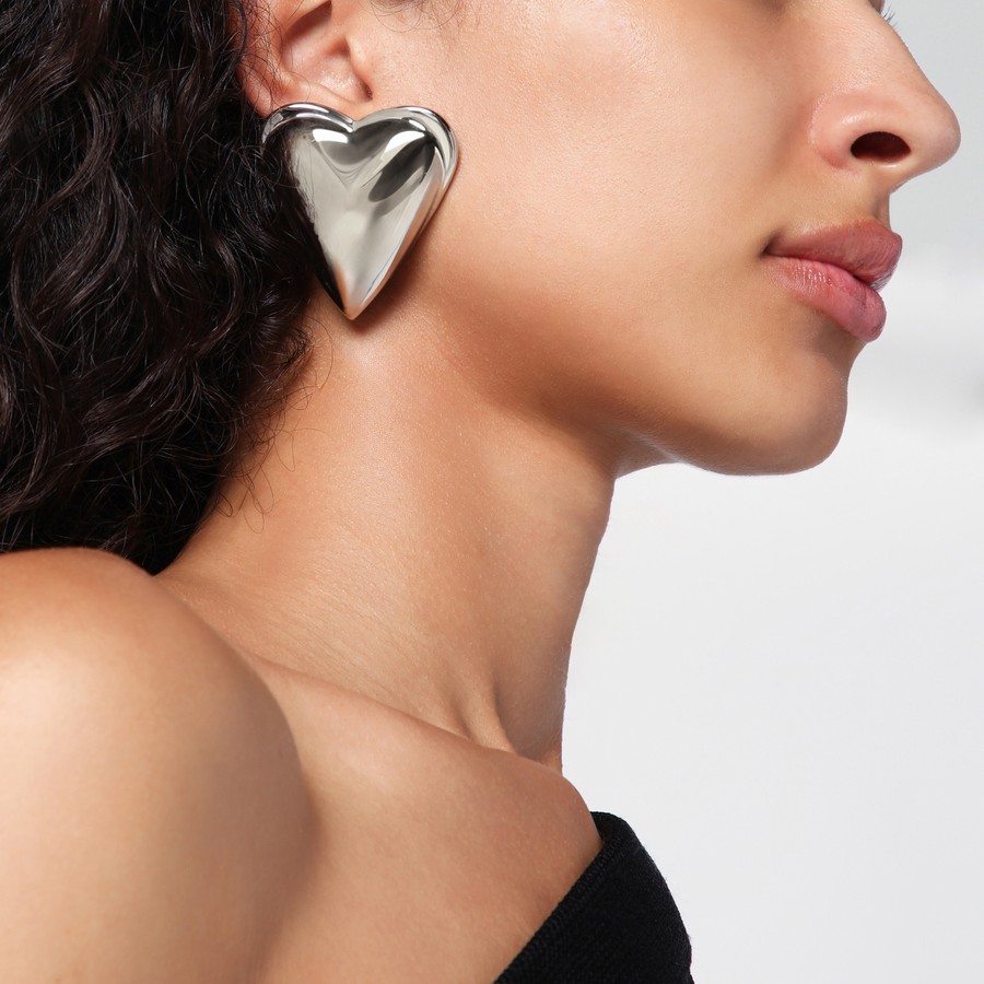 アクセサリーその他 Alaia Le Coeur Bombe silver earrings Le Cœur Bombe heart-shaped earrings in silver - Alaia