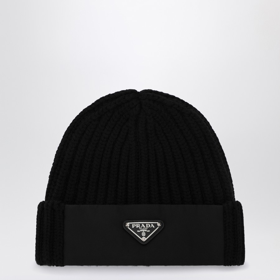 Prada Berretto in lana e Re-Nylon con triangolo logo TheDoubleF