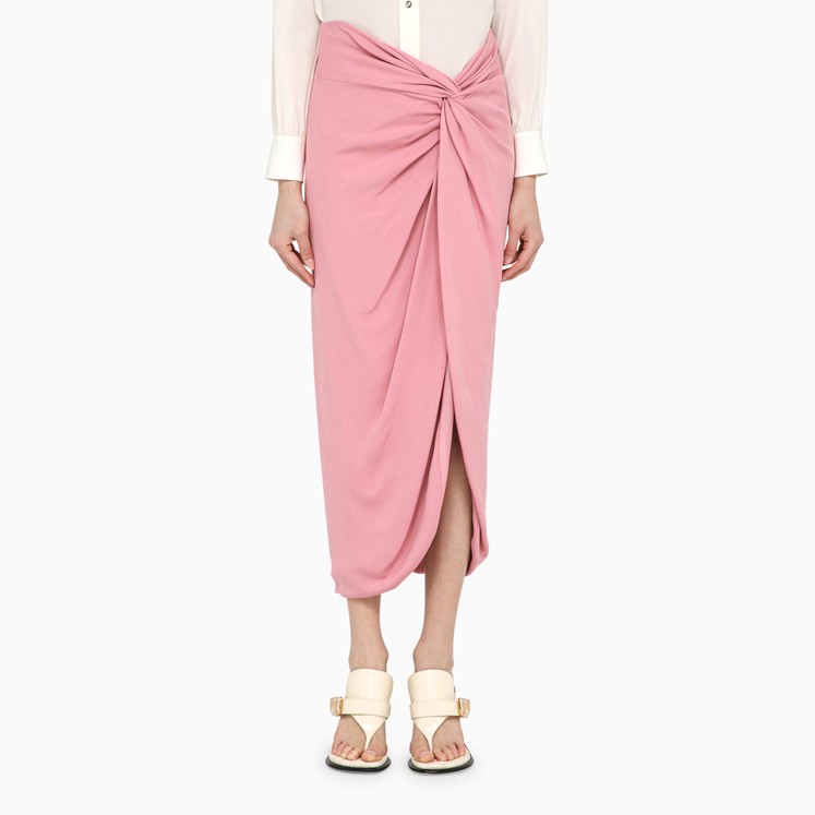 スカート FEDERICA TOSI STRETCH CADY LONG SKIRT WITH KNOT selina_set_yellow_floral_7_200