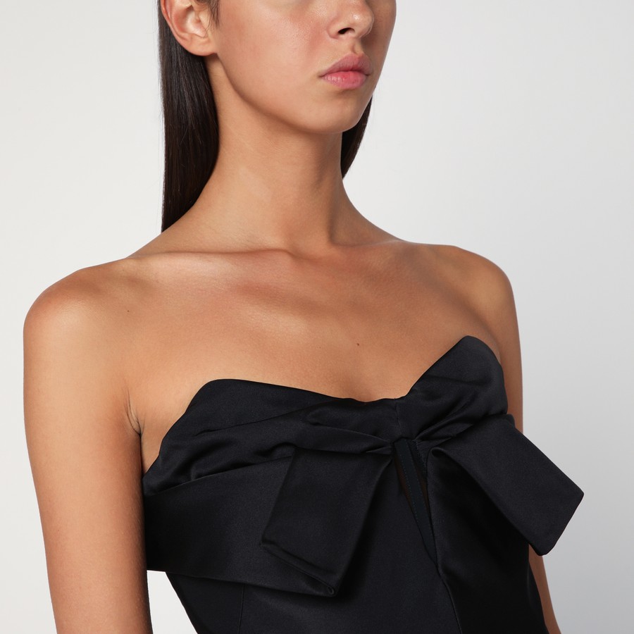 Tシャツ・カットソー ALEXANDER MCQUEEN BLACK CORSET TOP IN SILK BLEND Alexander McQueen Black corset top in silk blend | TheDoubleF