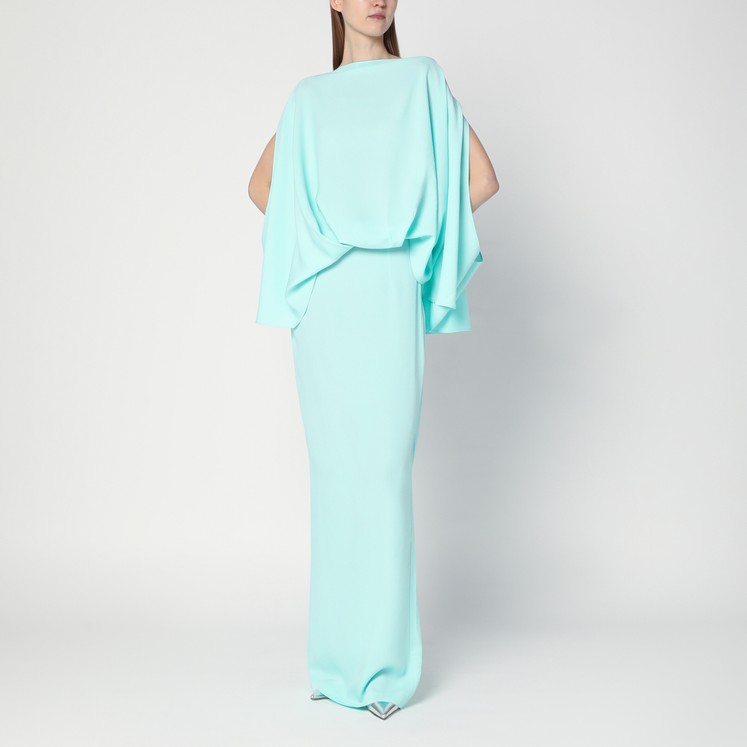 Victoria Beckham Peacock coloured dress with draping