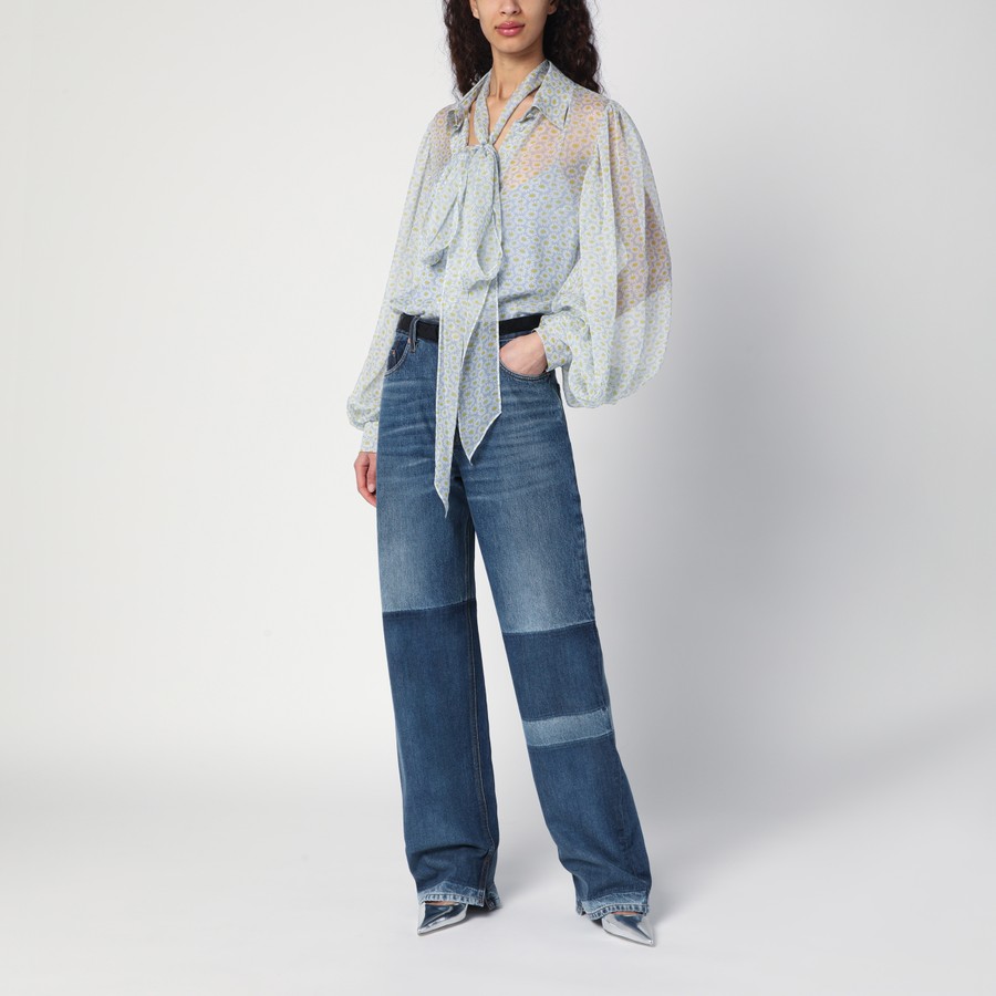 ボトムスその他 GUCCI Two-tone wide-leg jeans with stone-washed treatment GUCCI Two-tone wide-leg jeans with stone-washed treatment