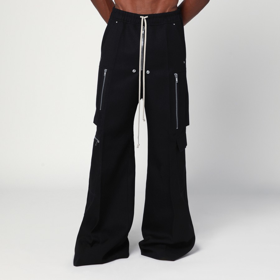 Rick Owens Black wide Cargobelas trousers | TheDoubleF
