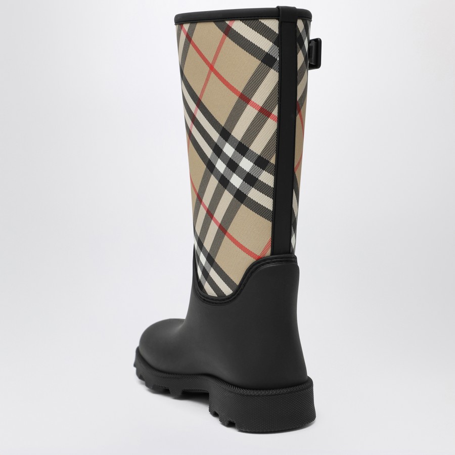 ロングブーツ Burberry Printed rubber Marsh Stamp boots (8111677 A1189) Rubber Marsh Stamp High Boots​ in Black - Women | Burberry
