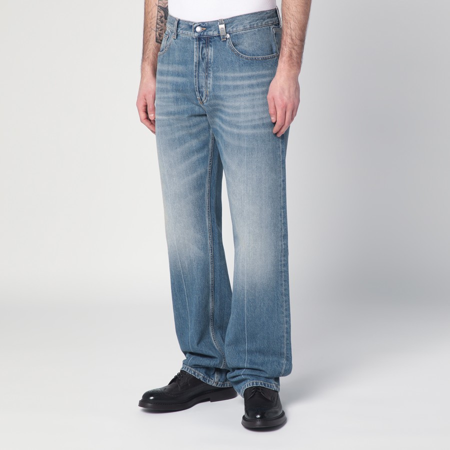 デニム・ジーパン MCQUEEN Denim jeans アレキサンダーマックイーン] ストレートカット ルーズジーンズ