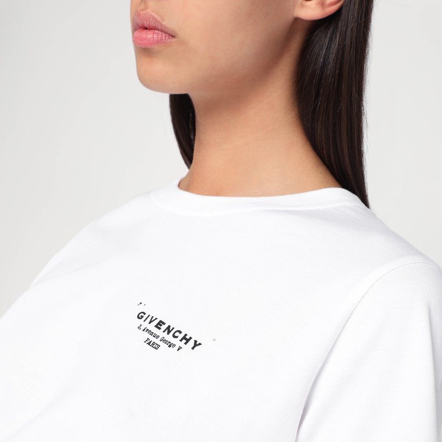 Tシャツ・カットソー GIVENCHY FW25 White cotton t-shirt (BW70FJP75N 100) Givenchy White cotton T-shirt with logo | TheDoubleF