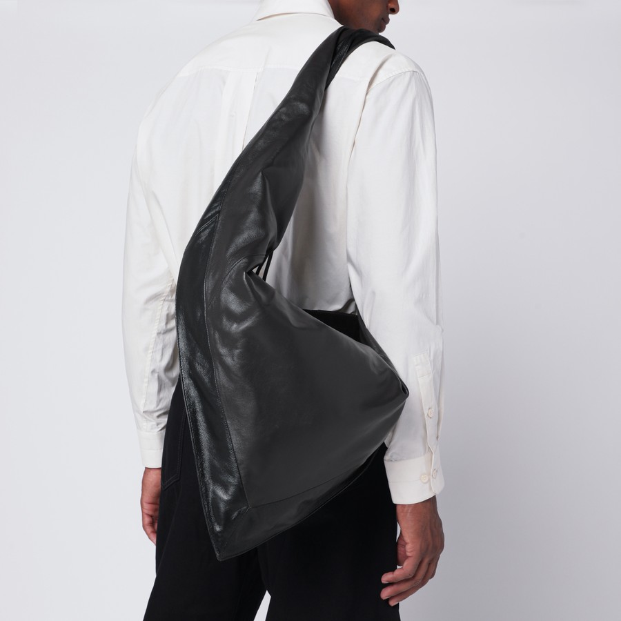 LEMAIRE Scarf bag in black/brown leather | TheDoubleF
