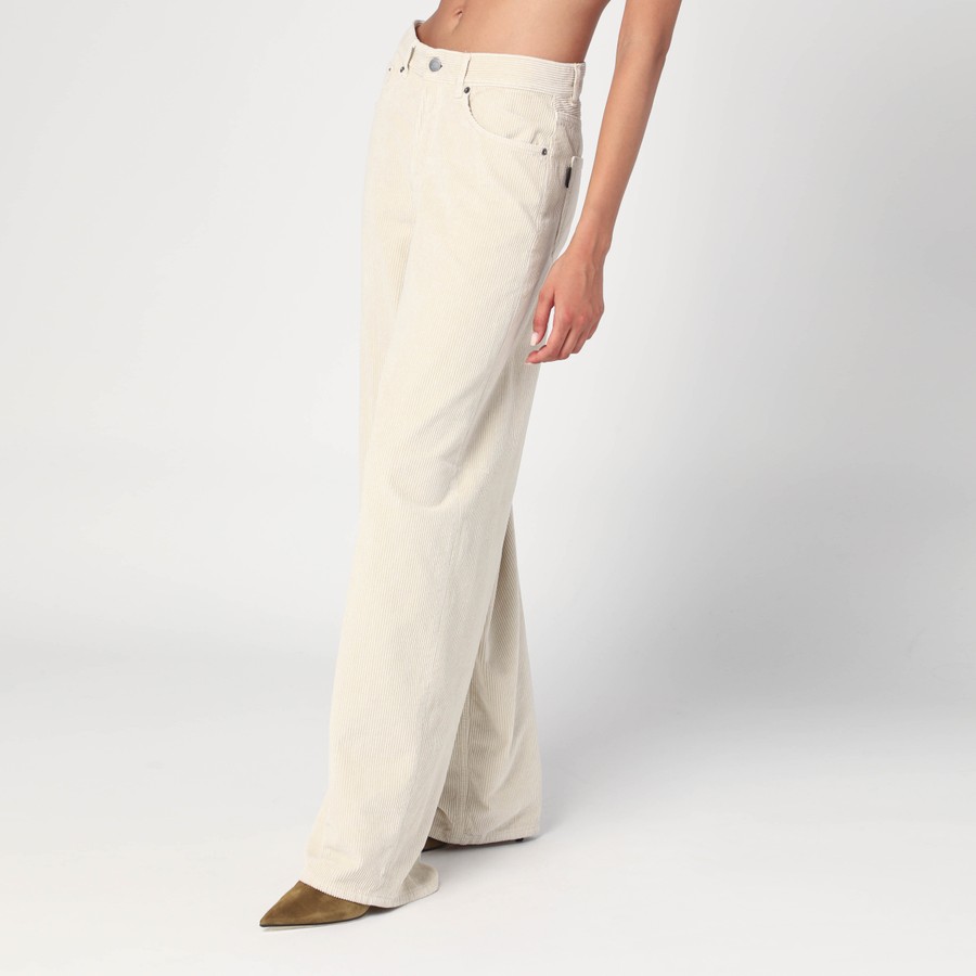 ボトムスその他 HAIKURE Wide ecru corduroy trousers HAIKURE Wide ecru corduroy trousers | TheDoubleF