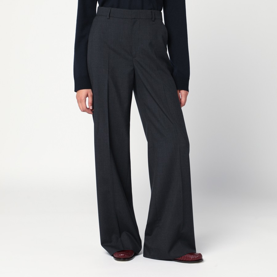 GUCCI Wide-leg grey wool trousers | TheDoubleF