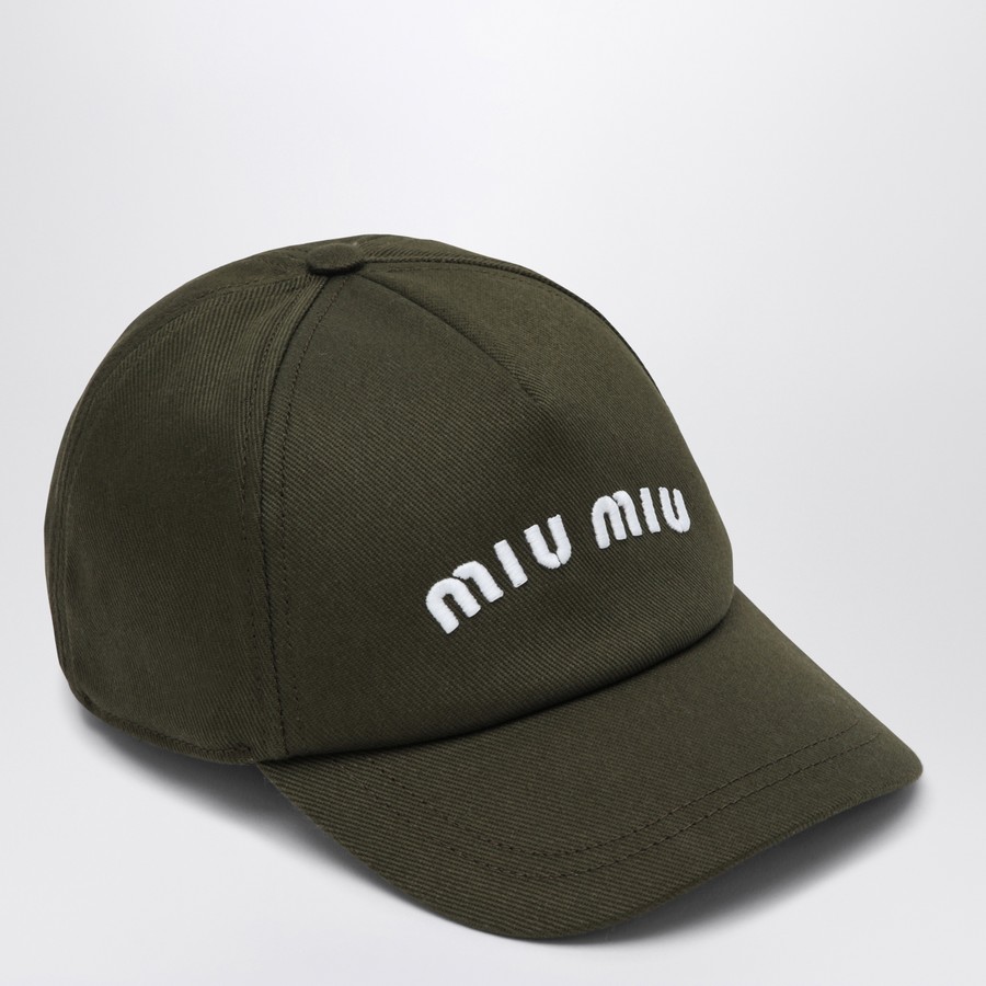 Miu Miu Green baseball cap with logo | TheDoubleF