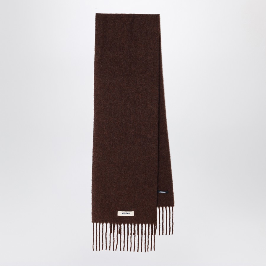 JACQUEMUS Brown scarf in alpaca and mohair | TheDoubleF