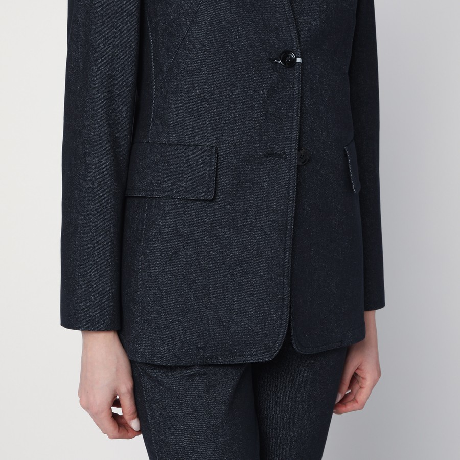 ジャケット MAX MARA DARK BLUE BEATRICE CASUAL JACKET Slim denim-effect cotton blazer, midnightblue | 