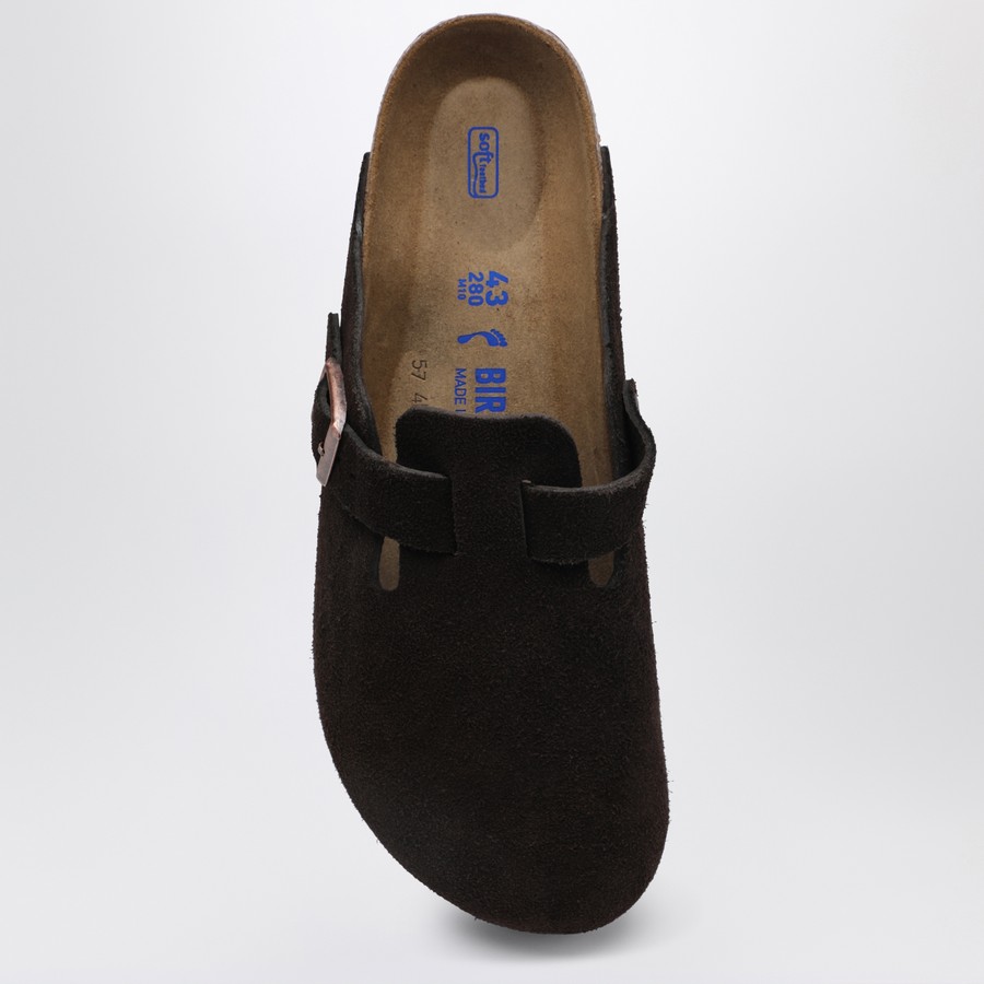 サンダル Birkenstock Ciabatta Boston Sfb Mocha In Suede Boston Soft Footbed Suede Leather Mocha | BIRKENSTOCK