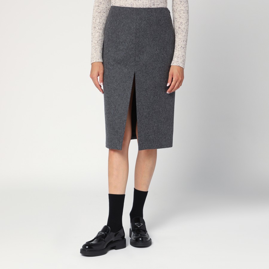 スカート PRADA SLATE GREY SKIRT IN WOOL Prada Slate grey skirt in wool | TheDoubleF