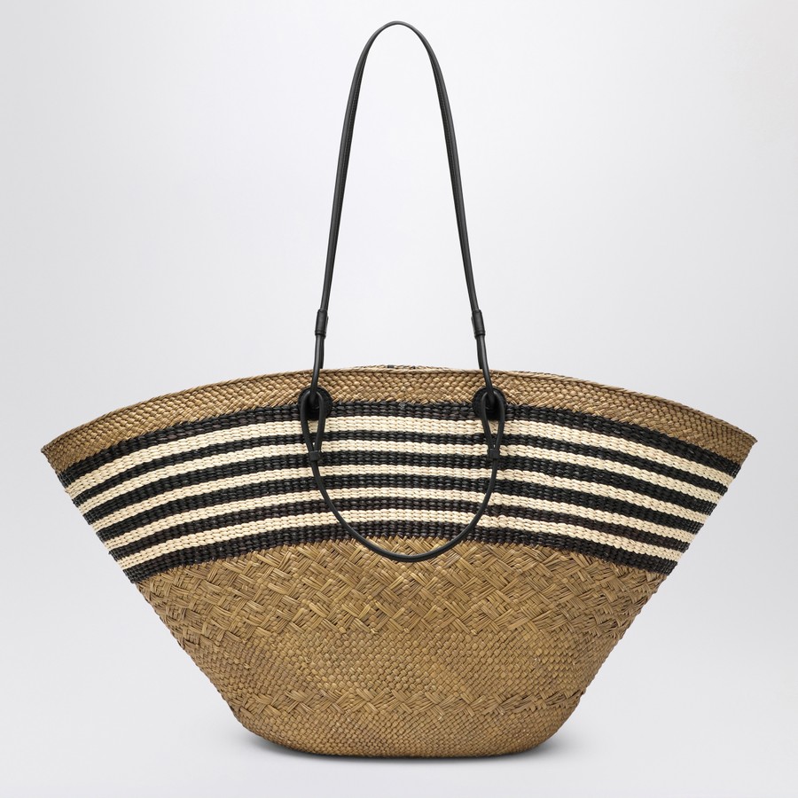 かごバッグ LOEWE LARGE ANAGRAM BASKET BAG IN IRACA PALM AND LEATHER Loewe Large Anagram basket bag in iraca palm and leather