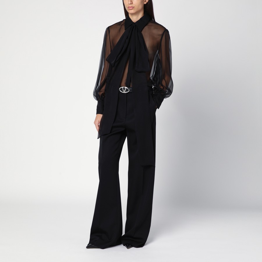 Valentino Black wool wide trousers | TheDoubleF