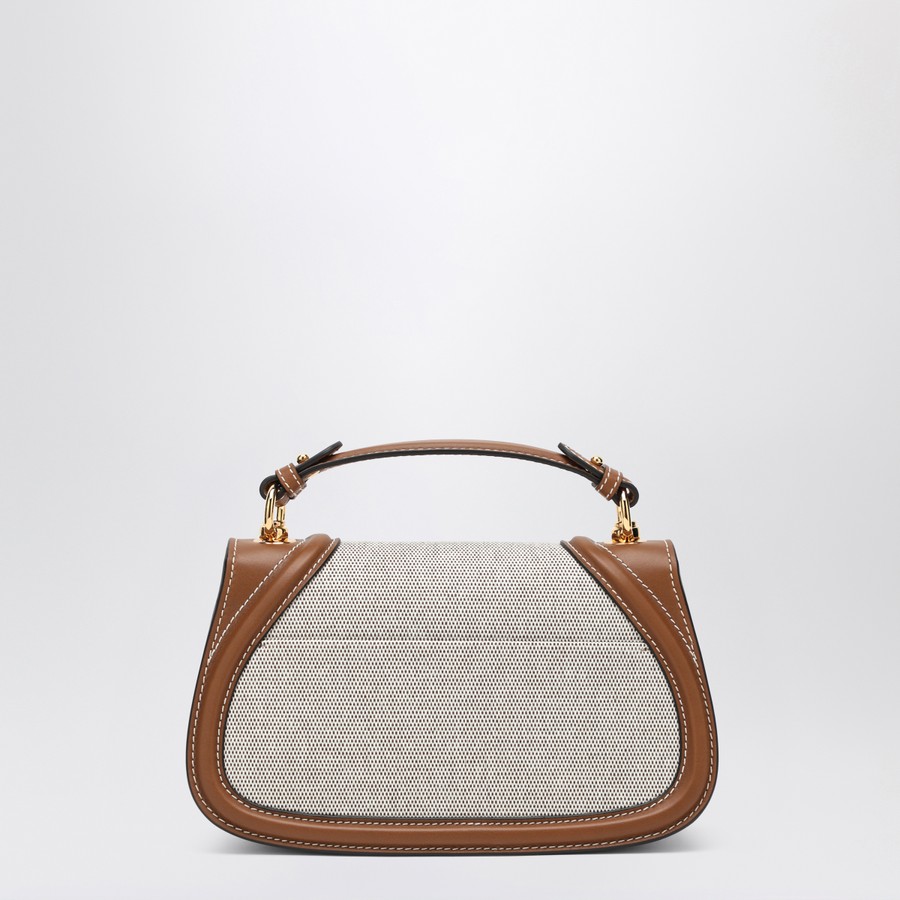 バッグ・カバンその他 GUCCI BLONDIE MEDIUM MINUS BAG IN FABRIC AND BROWN LEATHER GUCCI Blondie medium minus bag in fabric and brown leather