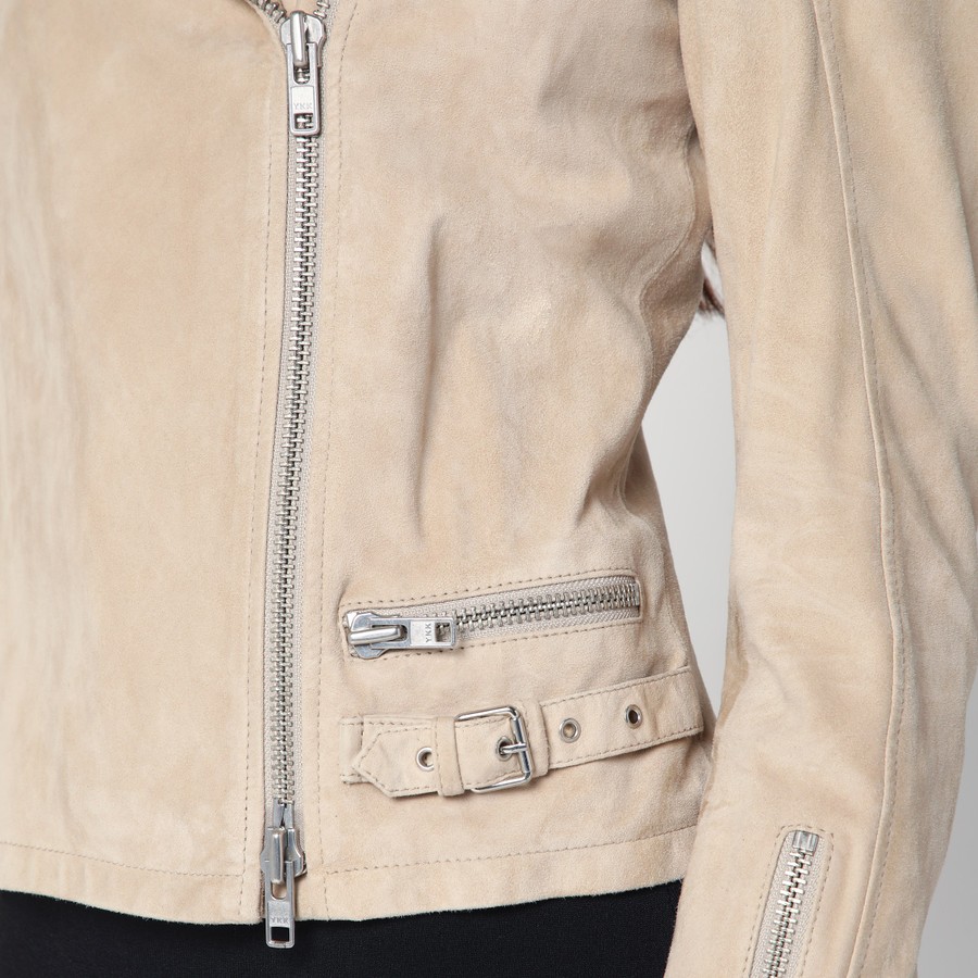 ジャケット Sword 6644 Beige biker jacket in suede leather Sword 6644 Beige biker jacket in suede leather | TheDoubleF