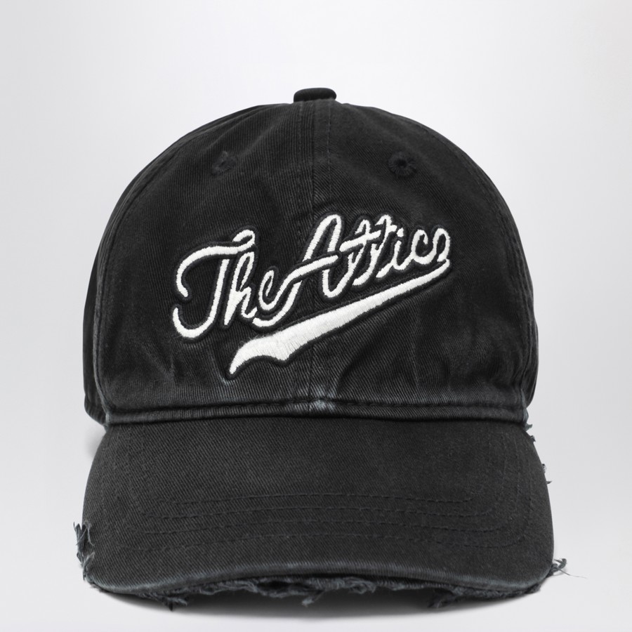 The Attico Vintage-effect black baseball cap | TheDoubleF