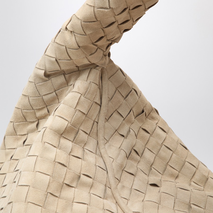 Bottega Veneta Hop large shoulder bag ecru in suede | TheDoubleF