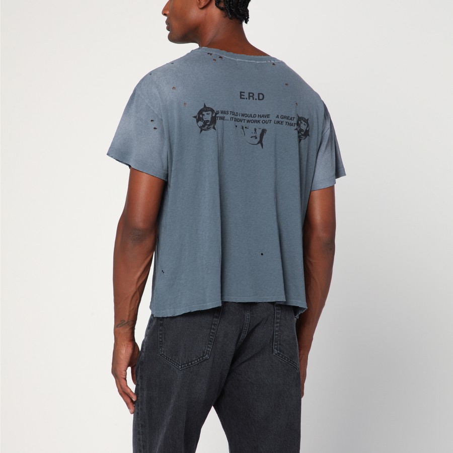 Tシャツ・カットソー ENFANTS RICHES DEPRIMES BLUE VINTAGE-EFFECT T-SHIRT Enfants Riches Déprimés Blue vintage-effect T-shirt with