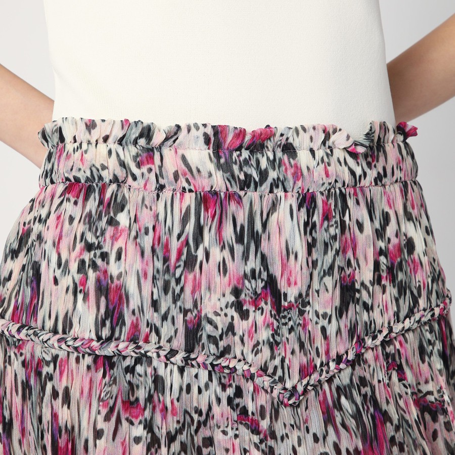 スカート ISABEL MARANT Roumi skirt with pink print in silk ISABEL MARANT Roumi skirt with pink print in silk | TheDoubleF