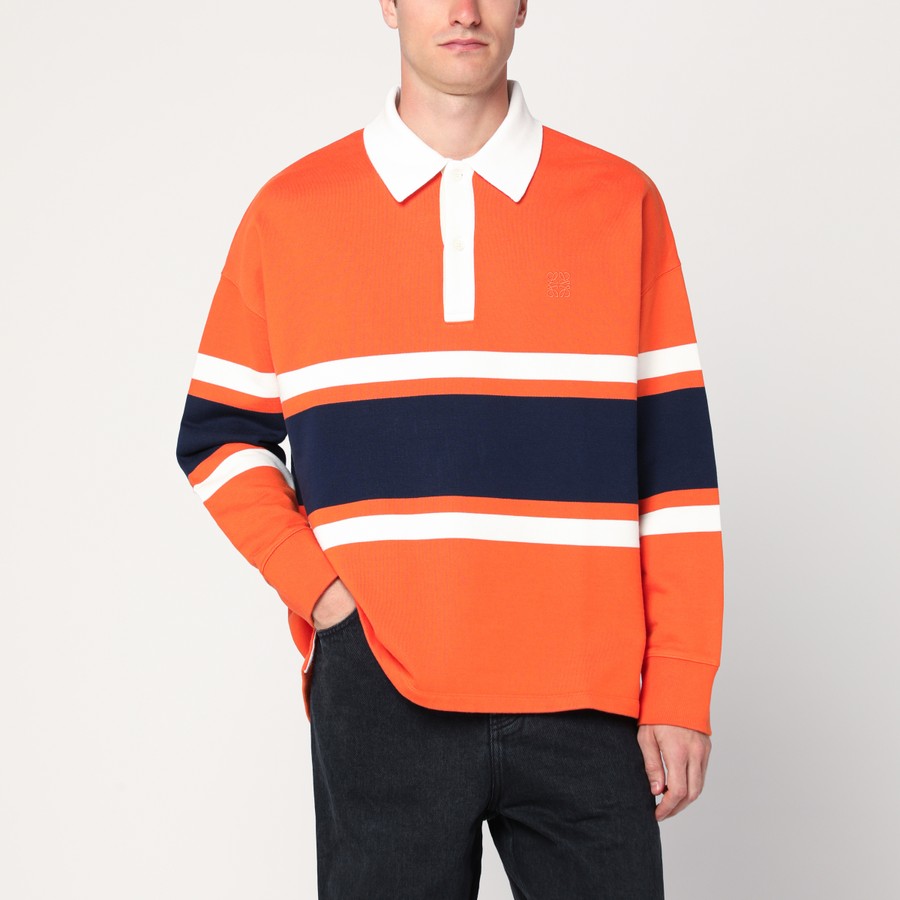 Loewe Anagram Polo in Orange/Marineblau TheDoubleF