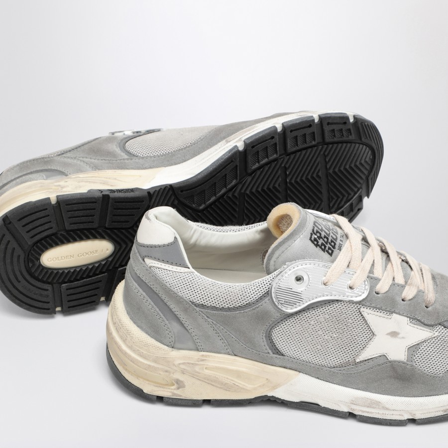 Golden ｜SNEAKERS (GMF00558 F004944 60379) Women's Dad-Star in suede and silver mesh with white leather