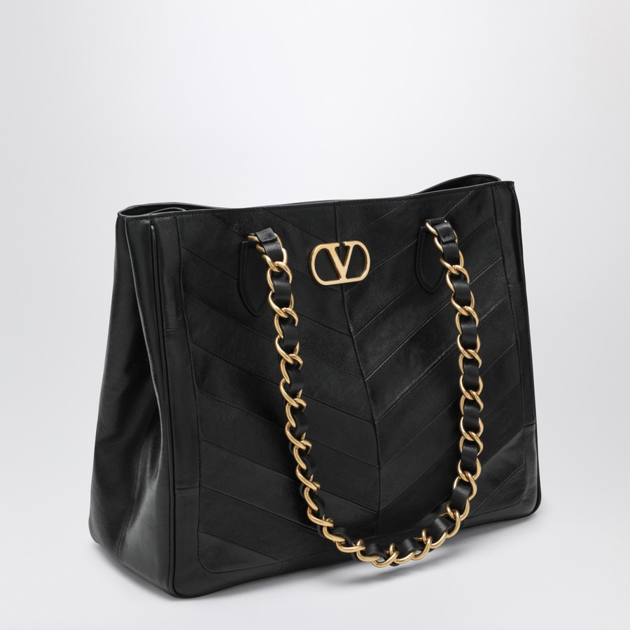 Valentino Garavani Black Laseine Shopping Bag | TheDoubleF