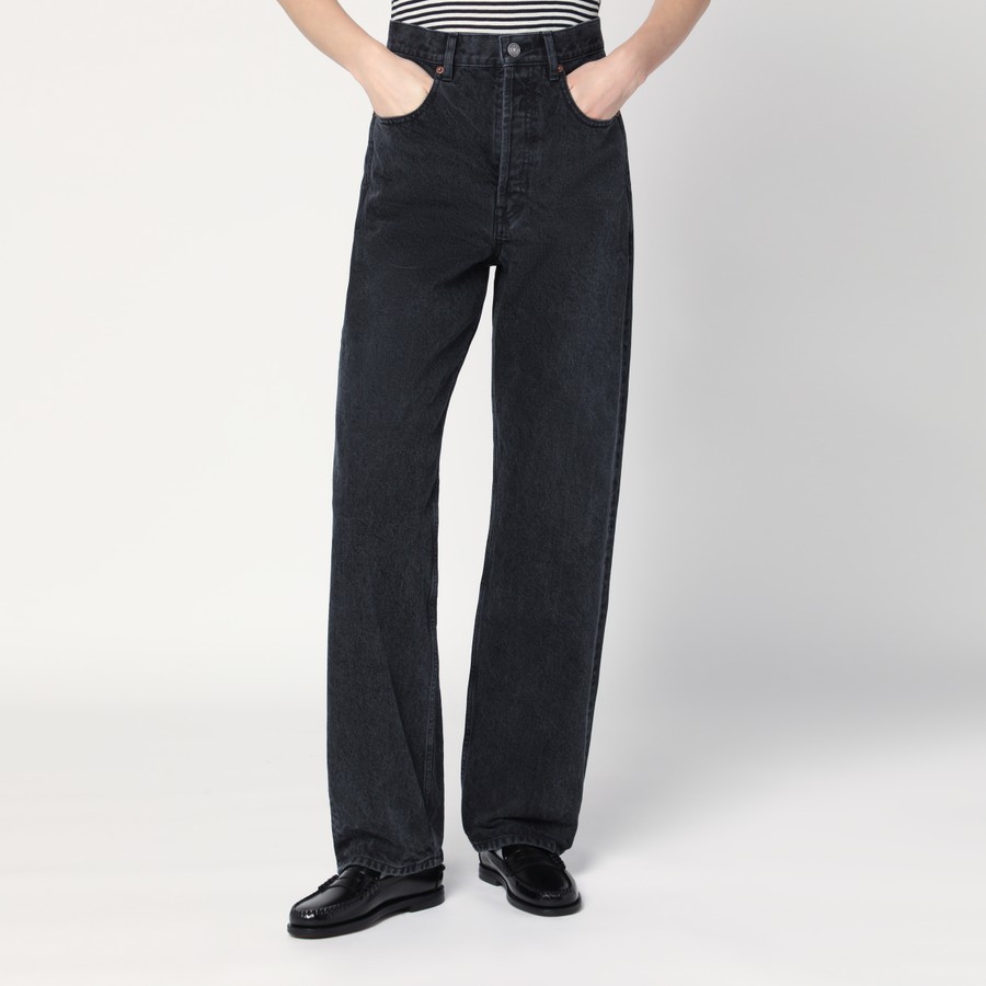 Saint Laurent Black Carrot-Fit jeans with a washed effect
