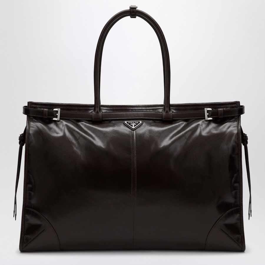 Prada Prada Bonnie shopping bag in Moro brown | TheDoubleF