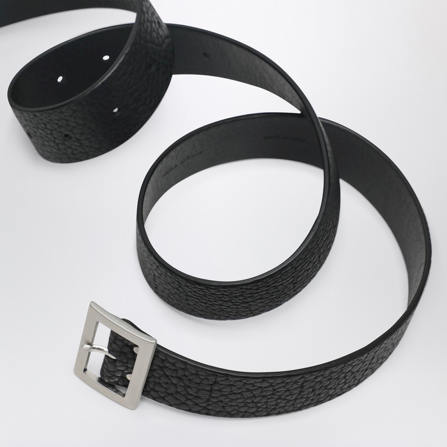 Rick Owens Black embossed leather belt | TheDoubleF