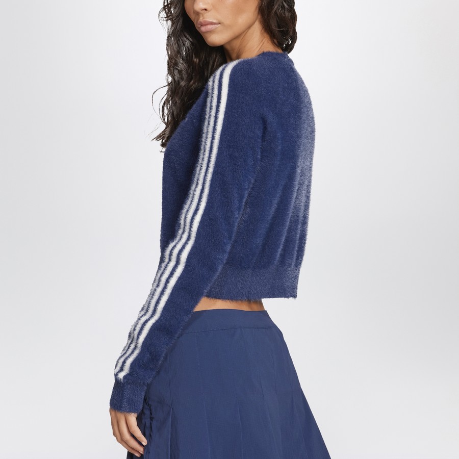 adidas FLUFFY KNITTED CARDIGAN ネイビー adidas Fluffy Knitted Cardigan - Blue | Free Shipping with