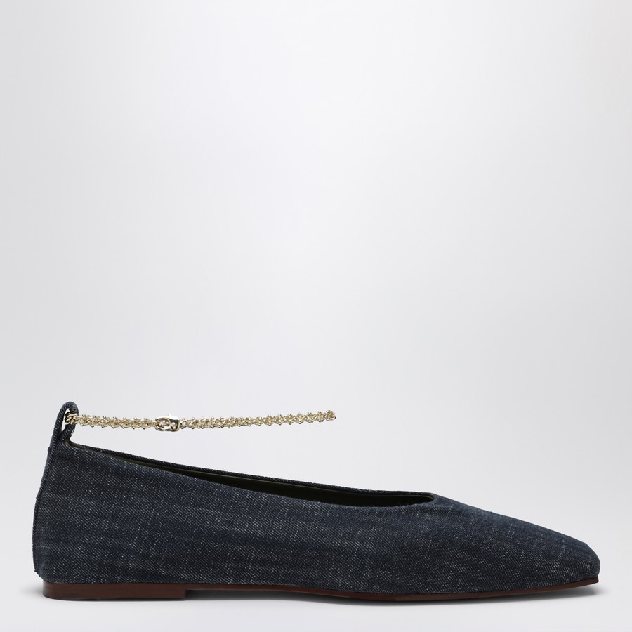 MARIA LUCA Navy blue denim Augusta ballerina | TheDoubleF