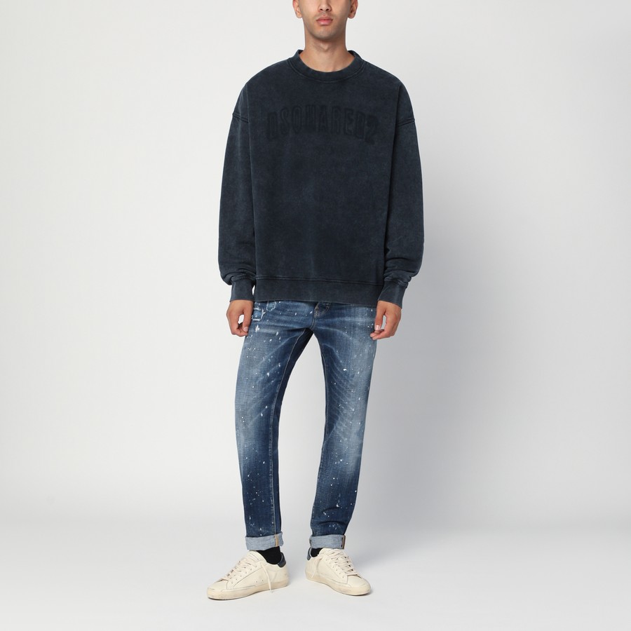 スウェット・トレーナー DSQUARED2 WASHED GREY SWEATSHIRT WITH LOGO Dsquared2 Washed grey sweatshirt with logo – Lord & Taylor